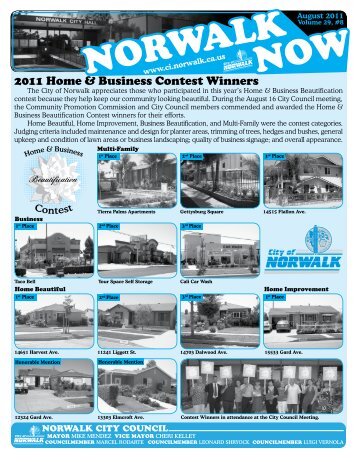 2011 Home & Business Contest Winners - City of Norwalk
