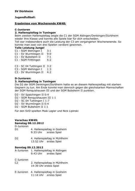 KW49 - Sv-duerbheim.de