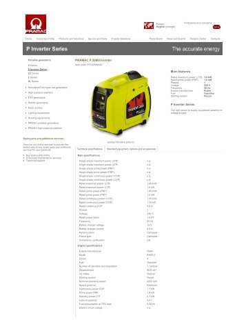 Side 1 af 2 PRAMAC - Portable generators, P Inverter Series: P ...