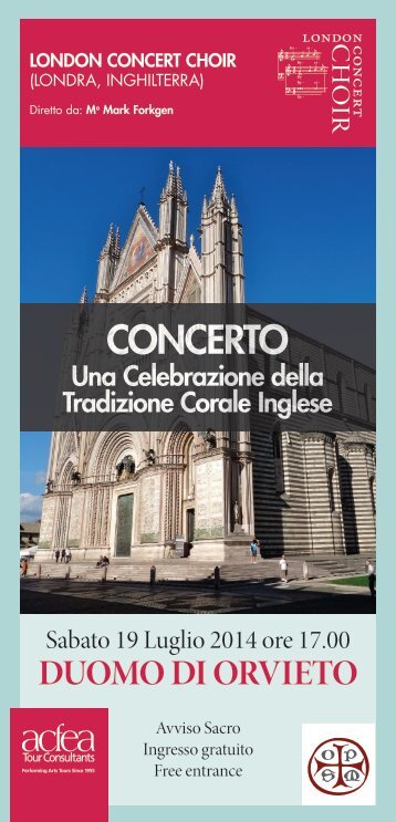 19 July 2014: Concert at Orvieto of Traditional English Choral Music