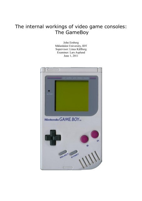 The internal workings of video game consoles: The GameBoy