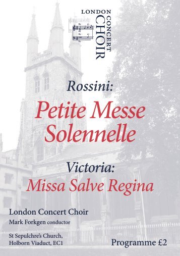 22 October 2013: Petite Messe Solennelle (Rossini)
