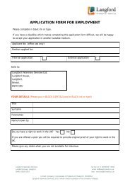 Application Form - Langford Veterinary Services