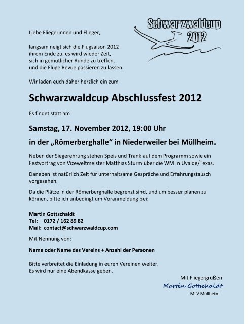 Schwarzwaldcup Abschlussfest 2012 - Home of Martin Gottschaldt