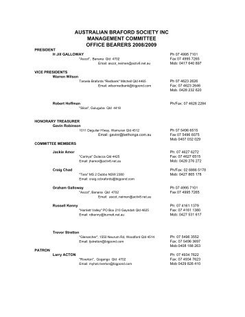 2005 to Current Braford mgmnt cttee Book lists - Australian Braford ...