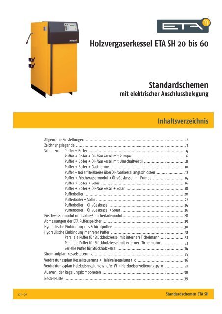 Holzvergaserkessel ETA SH 20 bis 60 Standardschemen