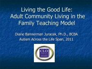 Adult Community Living in the Family Teaching Model - The Kansas ...