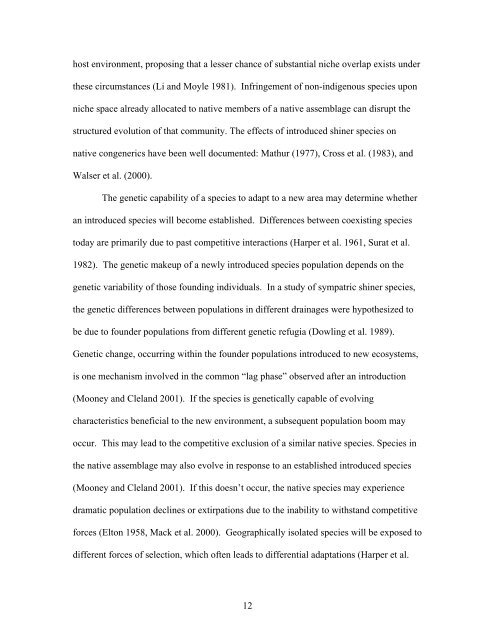 An Experimental Study of Vertical Habitat Use and Habitat Shifts in ...