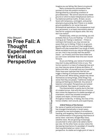 In Free Fall: A Thought Experiment on Vertical Perspective