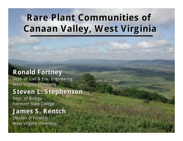 Rare Plant Communities of Canaan Valley, West Virginia Ronald ...