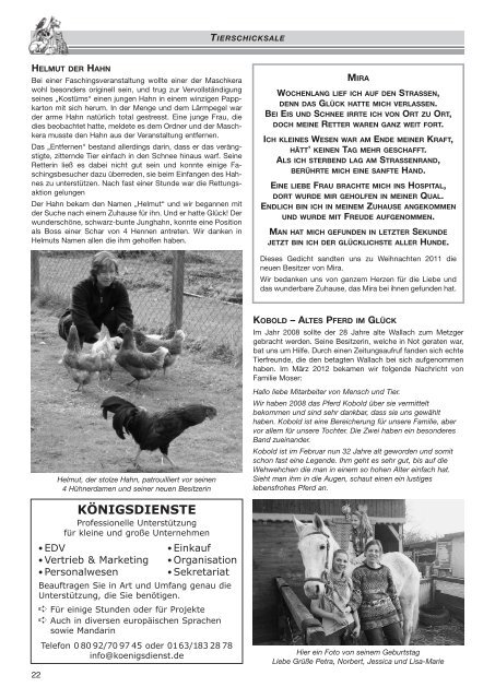 für jeden Verein! - Tierheim Ostermünchen