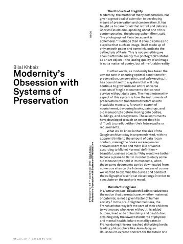Modernity's Obsession with Systems of Preservation - e-flux Layout ...
