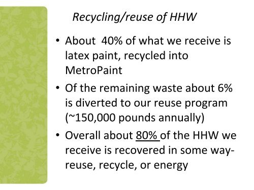 Reuse of Household Hazardous Waste - Reuse Alliance