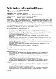 Senior Lecturer in Occupational Hygiene - the AIOH