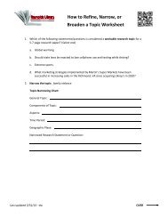 Refining a Topic Worksheet - Library