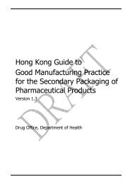 Hong Kong Guide to Good Manufacturing Practice for the Secondary ...