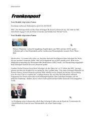 Pressebericht Frankenpost - MSC Marktredwitz