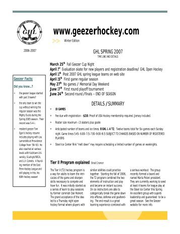 Fathers of Time Hockey Tournament - ptd.net