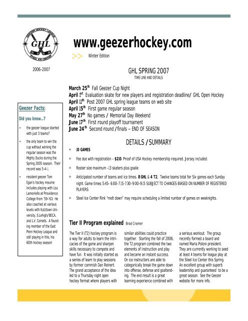 Fathers of Time Hockey Tournament - ptd.net