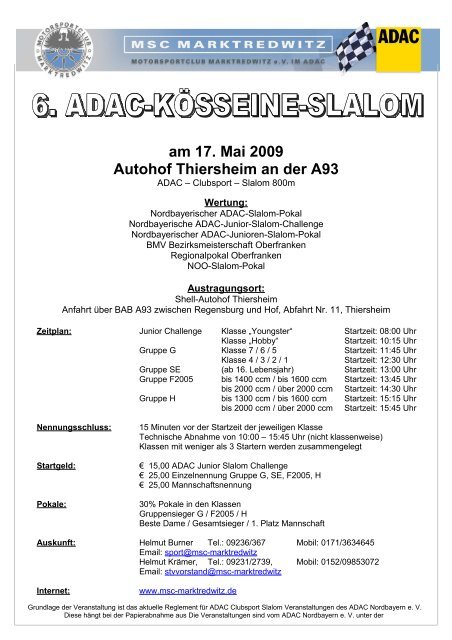 am 17. Mai 2009 Autohof Thiersheim an der A93 - MSC Marktredwitz