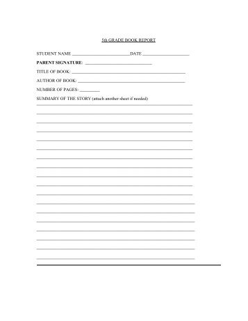 Student book reports forms