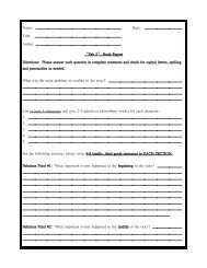 Name: Date: Title: Author: âFab 3â Book Report ... - Third Grade