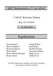 Ergebnisse 7. ADAC-Kösseine-Slalom - MSC Marktredwitz