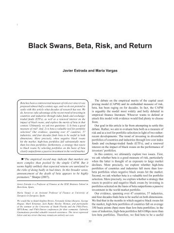 Black Swans, Beta, Risk, and Return - IESE Blog Community