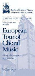 31 July 2011: European Tour of Choral Music - Fuessen