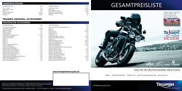 Preisliste Triumph 2010 Deutschland - Motorrad News Blog