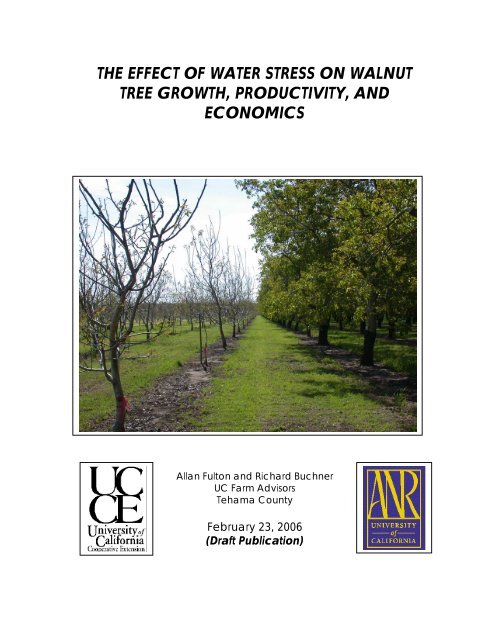 The Effect of Water Stress on Walnut Tree Growth ... - Tehama County