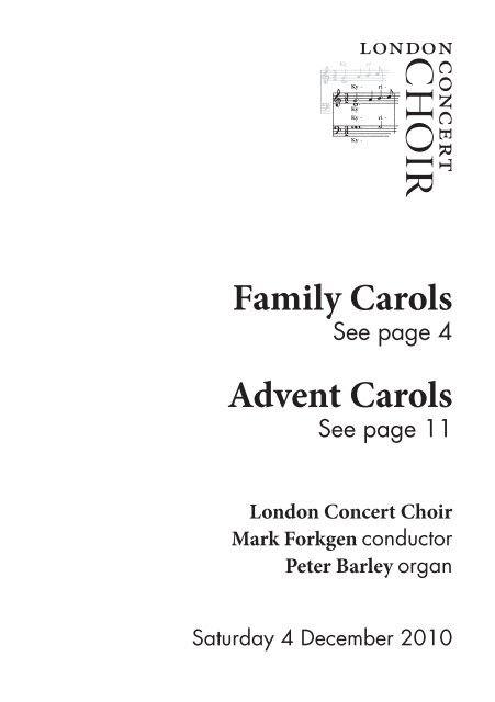 4 December 2010: Family Carols / Advent Carols