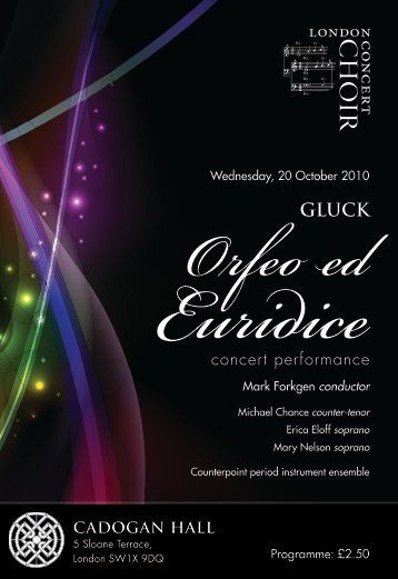 20 October 2010: Orfeo ed Euridice (Gluck)