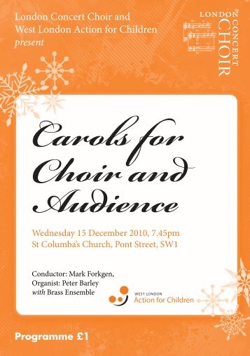 15 December 2010: Carols for Choir and Audience