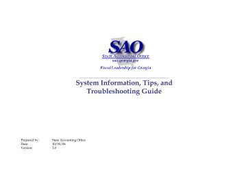 System Information, Tips, and Troubleshooting Guide - State ...