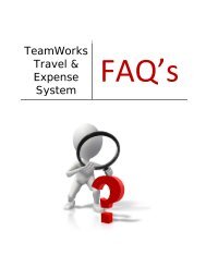 TeamWorks Travel & Expense System - State Accounting Office