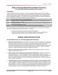 State of Georgia Bank Reconciliation Summary - State Accounting ...