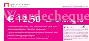 ï12,50 twaalf euro en vijftig cent - Apollo Hotels & Resorts