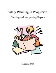 Salary Planning in PeopleSoft: - State Accounting Office