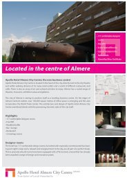 Located in the centre of Almere - Apollo Hotels & Resorts