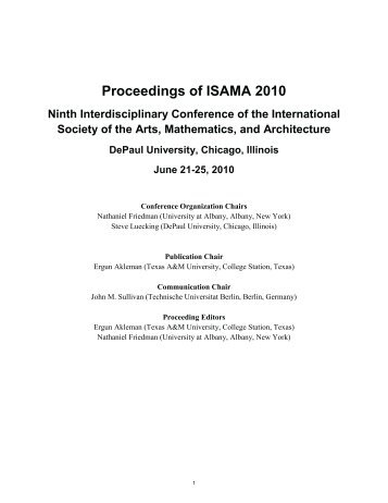 Proceedings of ISAMA 2010 - International Society for the Arts ...