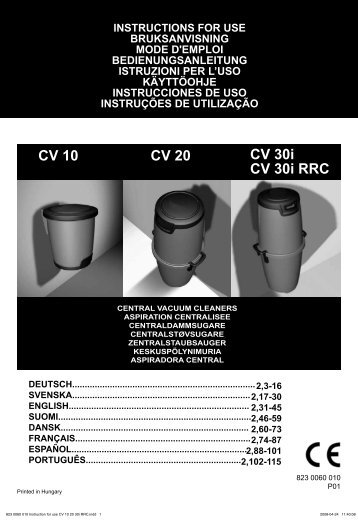 CV 10 CV 20 CV 30i CV 30i RRC INSTRUCTIONS FOR USE ...