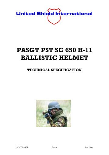 pasgt pst sc 650 h-11 ballistic helmet - American Services And ...