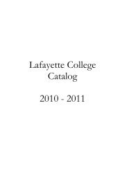 Lafayette College Catalog 2010-2011 - Office of the Registrar