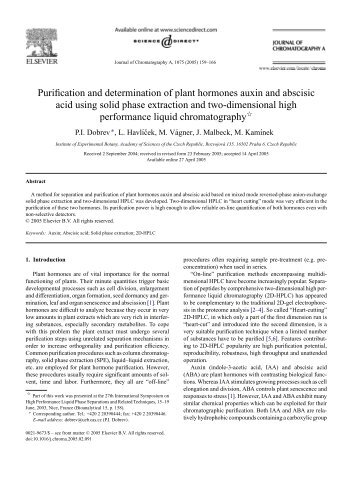 Purification and determination of plant hormones auxin and abscisic ...