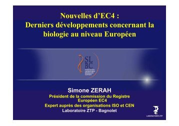 Biologie europÃƒÂ©enne : Nouvelles d'EC4 - SLBC