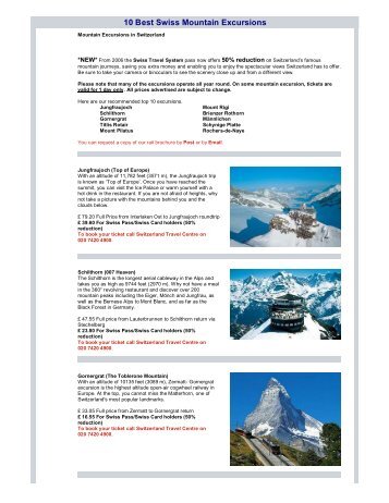 10 Best Swiss Mountain Excursions - 334433