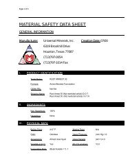 MATERIAL SAFETY DATA SHEET - Universal Minerals, Inc.