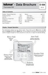 Tekmar 508 Data Brochure - eComfort.com