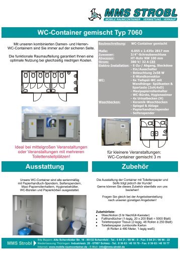 WC-Container gemischt Typ 7060 Ausstattung ... - MMS Strobl GmbH